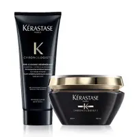 在飛比找PChome24h購物優惠-Kerastase 巴黎卡詩 黑鑽極萃逆時極淨組 (髮浴20