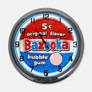 18" Bazooka Original Flavor Bubble Gum Metal Sign Designed White Neon Clock
