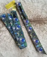 Peacock Feather Nylon Western Saddle Cinch Tie Strap & Off Billet SET Horse Tack