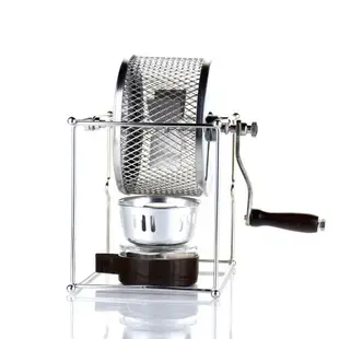 簡易手搖烘豆機咖啡豆烘培機小型不銹鋼滾輪烘烤機創意咖啡器具