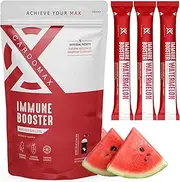 Immune Booster Liquid Drink Mix with Gingseng & Vitamin C - Single-Serve Water Flavoring Stick Packets for Immune Support - Watermelon Flavor (15 Count)
