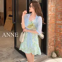 在飛比找蝦皮商城優惠-ANNE｜衣擺抽繩 碎花吊帶裙 細肩帶洋裝【AD20235】