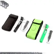 Pro Physician 2.5V Halogen Light FiberOptic Otoscope Diagnost Set Black & Green