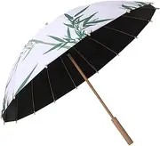 Retro Style Umbrella for Rain and Sun Windproof Large Umbrella with Wooden Handle Stick Umbrella with Stable 16 Ribs Golf Umbrella