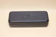 Jones New York Black Polished Leather Rectangular Clamshell Eyeglasses Case