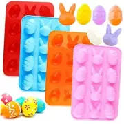 Easter Egg Silicone Bunny Silicon Molds for Chocolate 4 Packs Egg Shaped Mold