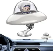 Spaceship Car Diffuser, Cute Air Freshener, Vehicle Perfume Decor, Multipurpose Fragrance Design, Dashboard Ornament Gift, Small Size, Car Interior Family Use, 7.3x4.1cm 198g White