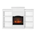 Devanti 2000W Electric Fireplace Fire Heater White with Shelving