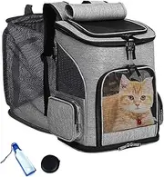 Cat Backpack Carrier ，Expandable Mesh Breathable Foldable Pet Travel Bags,Suitable Cat and Dog Travel Backpacks for Airline, Hiking & Travel, Camping & Outdoor Up to 22Lbs