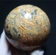 TOP 391.5G 65mm Natural Polished Crazy Banded Agate Crystal Sphere Ball YT687