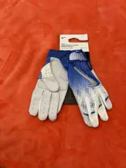 Nike HyperDiamond Select Batting Gloves White/Royal Blue - Women’s Size: Large