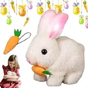OYES Bunby Cute - Easter My Realistic Bunny Toy for Kids, Interactive Realistic Rabbit Toy - Jumping, Twitching, and Shaking Ears, Bunny Toys, Bunbi – (White)