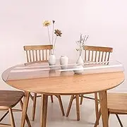 1.5mm Thick Clear Round Table Protector 120cm, Clear Waterproof/Oil-Proof Round Table Cover Protector, Plastic Round Table Top Protector, for Coffee & Dining Room Table