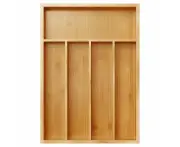 Bamboo Cutlery Organiser Kitchen Drawer Storage Tray for Utensils and Cutlery