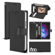 Goospery Samsung Galaxy S23 Rich Diary Wallet Flip Case Leather Card Slots Magnetic Cover (Black)