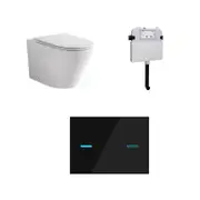 Zumi Zero-Java Touchless Concealed Cistern And Venus Pan With Touchless Glass Black Sensor Button WELS 4 Star 4.4L/Full