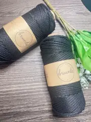 3.5 mm Premium Polyester Macrame cord - BLACK #26