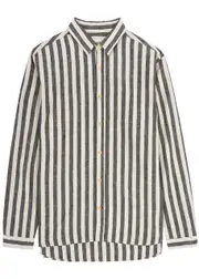 Oliver Spencer New York Striped Linen-blend Shirt - Black - 38 (C15 / S) 38 (C15 / S)