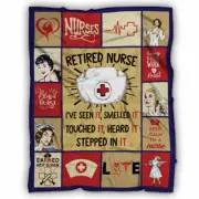 Nurse Blanket, Retired Nurse Blanket Fleece, Sherpa Blanket Gift Ideas