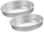 2pcs Round Aluminum Cake Pan 30cm Heavy Duty Baking Tin Deep Pizza Dish Nonstick Oven Safe Baking Plate Bakeware for Wedding Birthday Ktichen