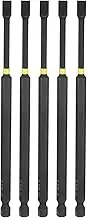 uxcell 5pcs SL6 Slotted Impact Screwdriver Bits 6mm Slotted Tip 1/4" Hex Shank 150mm (6") Long Magnetic Flat Head Phosphated S2 Steel Screw Driver Drill Bits Electric Power Tool