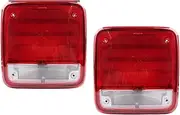 2Pcs Rear Tail Lights Housings Compatible For Chevy 85 86 87 88 89 90 91 92 93 94 95 G20 G30 & GMC G1500 G2500 G3500 No Bulb/Socket(Red Lens)