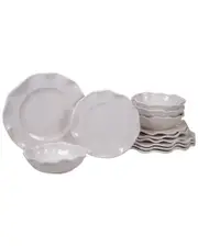 Certified International Melamine Perlette Cream 12pc Dinnerware Set