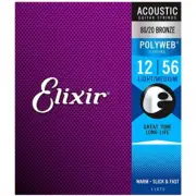 Elixir 11075 Acoustic Guitar Strings Polyweb Light Medium 12-56 80/20 A-PW-LM