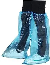 CHILDWEET 30 Pairs Shoe Covers for Outdoor Use Lengthened and Thickened Design with Elastic Band for Rainy Days Shoe Protectors Blue