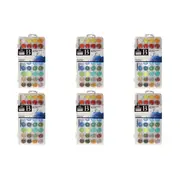 6x Jasart Byron 36-Colour Palette Watercolour Disc Art/Craft Painting w/ Brush