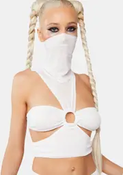 [Club Exx] Heaven's Cataract Mesh Crop Top