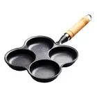 SOGA 4 Mold Multi-Portion Cast Iron Breakfast Fried Egg Pancake Omelet Fry Pan L