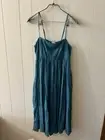 NWT Gilli Dress Women’s Size LP Green Teal Spaghetti Strap Adjustable Flowy N2