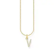 Buy Necklace with letter pendant V and white zirconia - gold by Thomas Sabo online - THOMAS SABO Australia