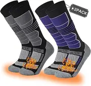 [COOVAN] Ski Socks Mens Womens 2 Packs Warm Winter Thermal Socks for Snow Snowboarding Knee High Compression Socks