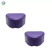 ORTHODONTIC RETAINER APNEA MOUTHGUARD BLEACHING TRAY CASE BOX 2 BOXES PURPLE