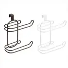 Wall Mounted Double Layers Roll Paper Rack Iron Drawer Back Hooks for Home