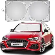Vepagoo 2025 Upgrade Car Windshield Sun Shade Foldable for Front Window, Car Cover Sunshade Protector for SUV,Sun Blocker Keep Interior Cool, Automotive Sun Screen Prevent Dashboard Fade（64 x 32 in）