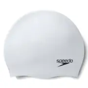 Speedo Plain Moulded Silicone Swim Cap - White Pearlescent, Silicon Swimming Cap