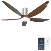 58 Inch Ceiling Fan with Lights, 5 Blades Flush Mount Ceiling Fans with Remot...