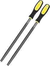 uxcell 2-Pack Triangular Metal File 10 Inch, High Carbon Steel File Diamond File Hand File W PVC Grip Handle for Wood/Metal/Ceramic/Glass/Stone/Jewelry/Tile/Model/DIY/Sharpening File