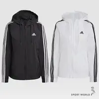 在飛比找Yahoo奇摩購物中心優惠-【現貨下殺】Adidas 女裝 連帽外套 風衣外套 訓練 黑