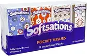 Nicole Home Collection Softsations Pocket Tissues 3-Ply Facial (Pack of 8)