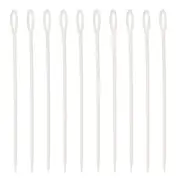 20pcs Plastic Sewing Needles, 15cm Large Eye Blunt Learning Needles, White