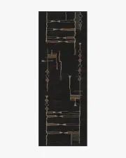 75' x 215' | Machine Washable Runner Rug | Kid & Pet Friendly | Indoor Rug | Nisa Ink Black Flatwoven Rug by Architectural Digest | Ruggable