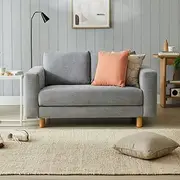 Koala Lounging 2-Seater Sofa, Durable Singular-Seat Cushion with Washable Covers, Timeless Design for Home Living Room, Office Couch, Tool-Free Assembly, Choppy Waves
