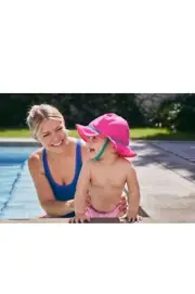 Speedo Kids Girls' Bucket Hat- Pink Jellyfish L/XL Ages 12-24 Months