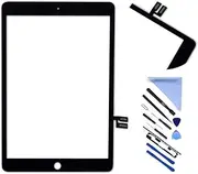 First Choose Touch Screen Digitizer for iPad 7 2019 7th Gen 10.2" A2197 A2198 A2200 Front Glass Replacement with Pre-Installed Adhesive (Without Home Button,not Include LCD) + Tools (Black)