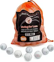 [Golf Ball Monkey] Recycled Golf Balls for Maxfli 100 Pack White 3A/4A Good and Near Mint Conditions - Recycled Golf Balls w/Mesh Bag