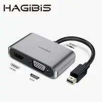 在飛比找PChome24h購物優惠-HAGiBiS鋁合金Mini DP轉HDMI+VGA+AUX